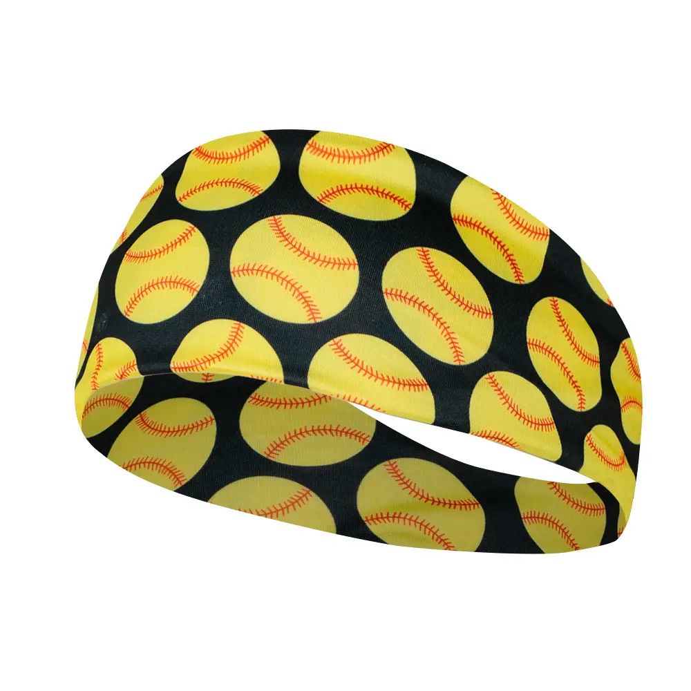 Sports Baseball Headband Yellow Red Stitched Men Women Running Fitness - Image 15