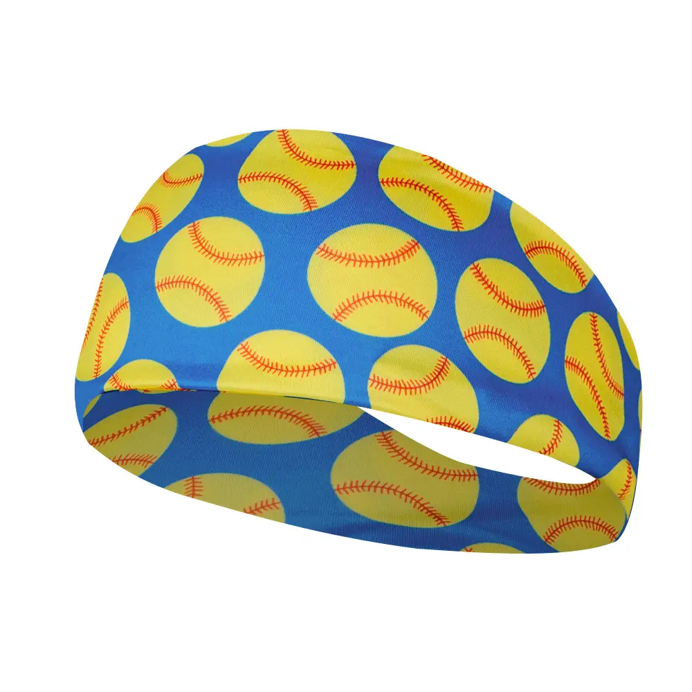 Sports Baseball Headband Yellow Red Stitched Men Women Running Fitness - Image 17