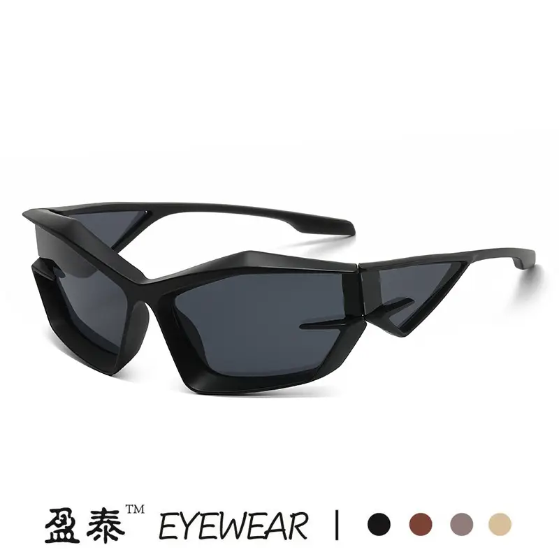 Red Black Futuristic Sunglasses Y2K Cross-Border Unisex - Image 8