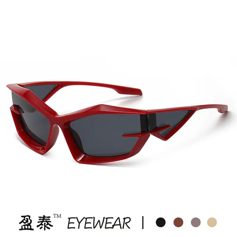 Red Black Futuristic Sunglasses Y2K Cross-Border Unisex - Image 10