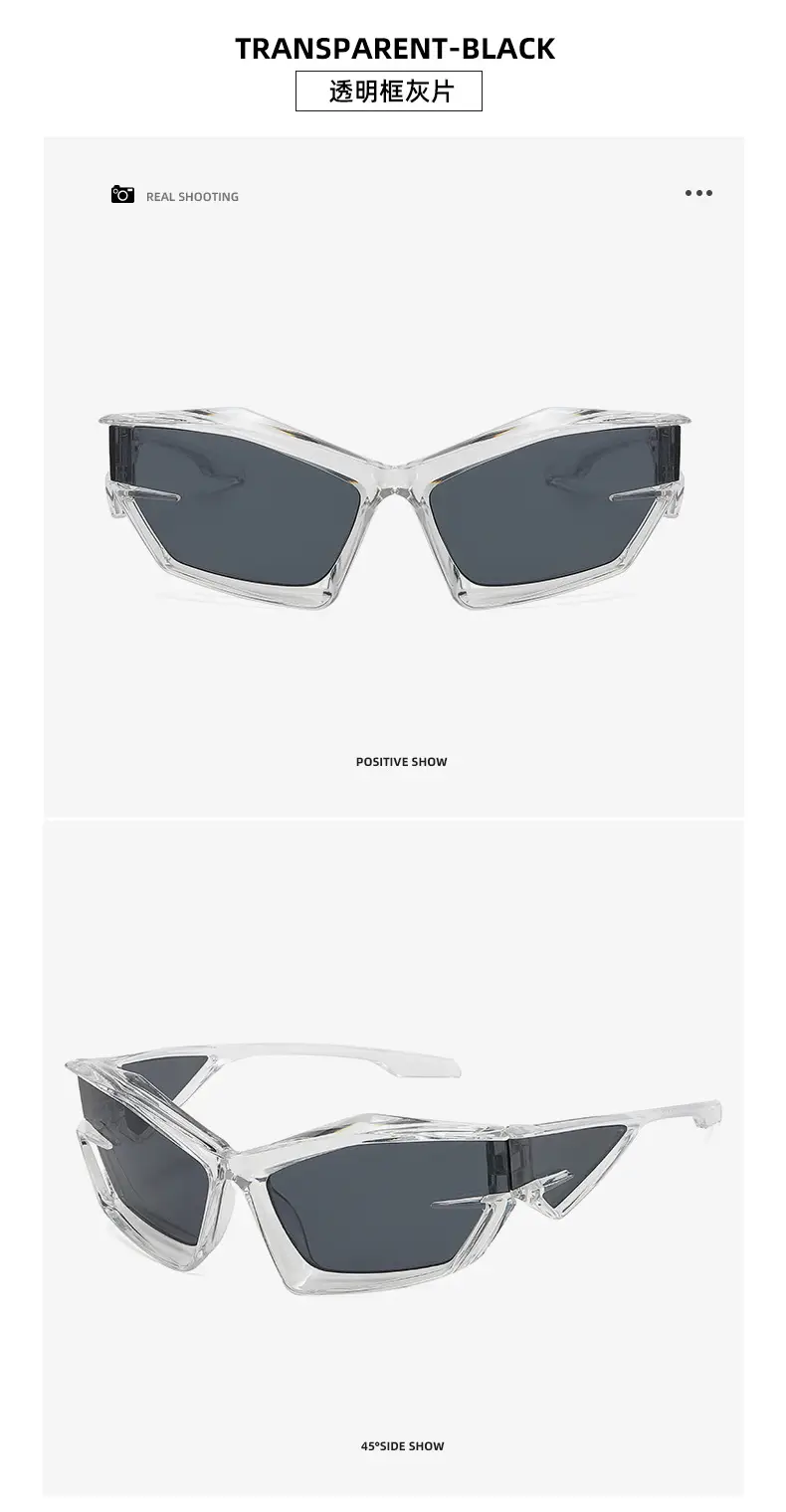 Red Black Futuristic Sunglasses Y2K Cross-Border Unisex — feature 15
