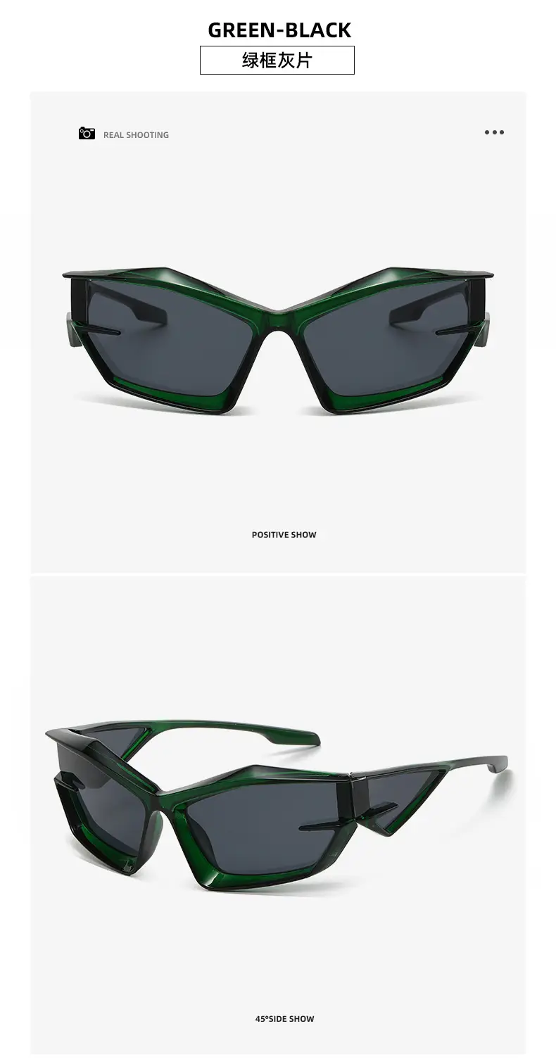 Red Black Futuristic Sunglasses Y2K Cross-Border Unisex — feature 17