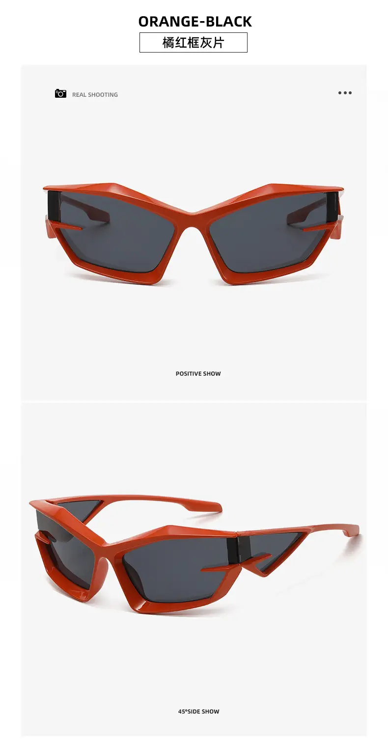 Red Black Futuristic Sunglasses Y2K Cross-Border Unisex — feature 18