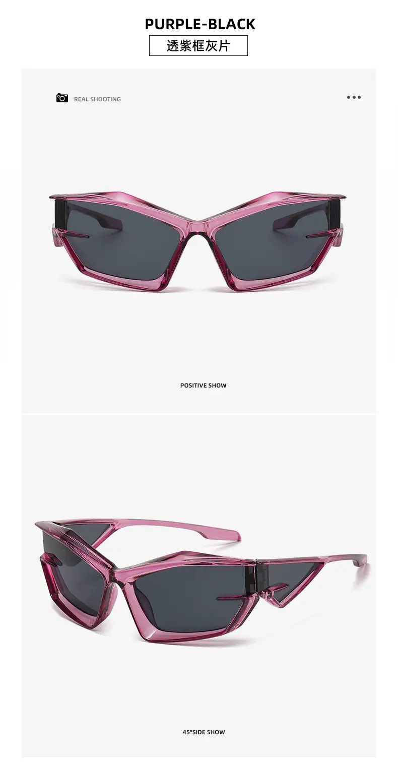 Red Black Futuristic Sunglasses Y2K Cross-Border Unisex — feature 19