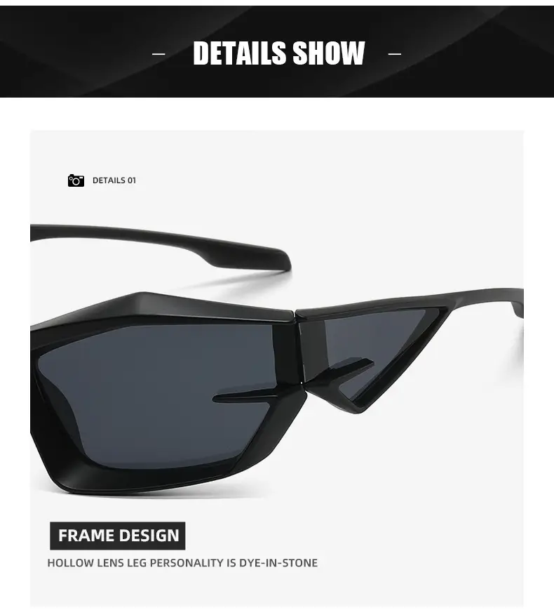 Red Black Futuristic Sunglasses Y2K Cross-Border Unisex — feature 21