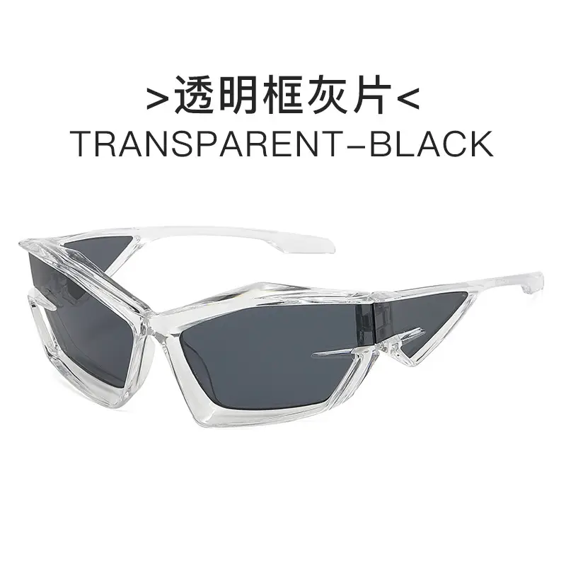 Red Black Futuristic Sunglasses Y2K Cross-Border Unisex - Image 2