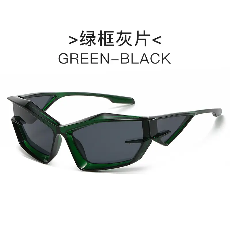 Red Black Futuristic Sunglasses Y2K Cross-Border Unisex - Image 4