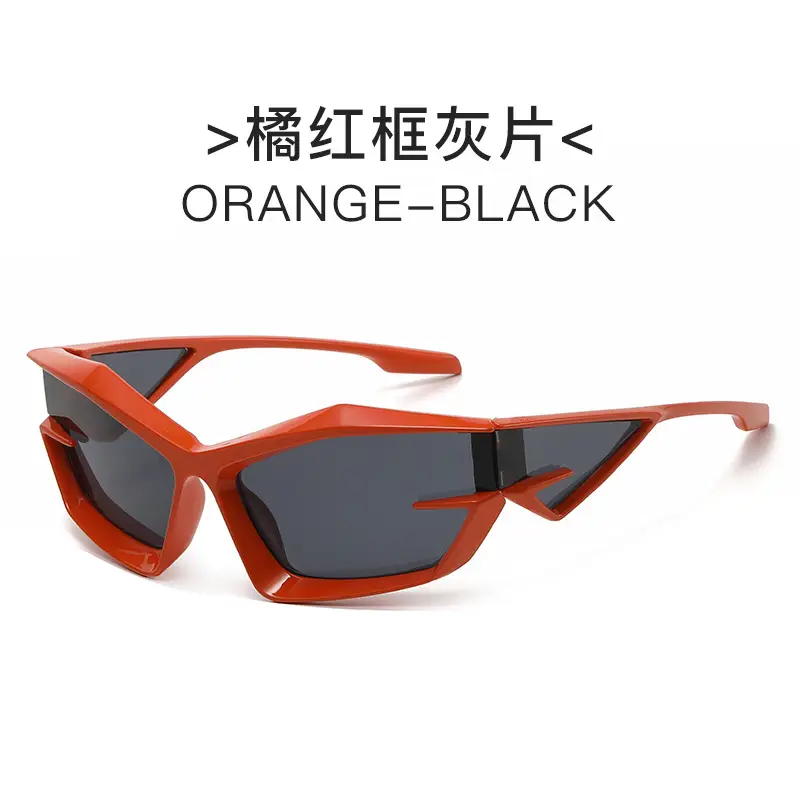 Red Black Futuristic Sunglasses Y2K Cross-Border Unisex - Image 5