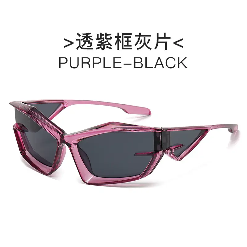 Red Black Futuristic Sunglasses Y2K Cross-Border Unisex - Image 6