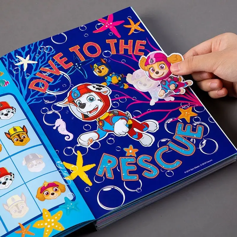 Children's concentration sticker book 4 Wang Wang team Li Da Gong cartoon sticker 2-6 years old educational paste paper toys