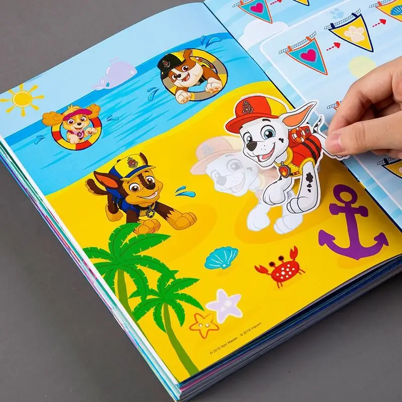 Children's concentration sticker book 4 Wang Wang team Li Da Gong cartoon sticker 2-6 years old educational paste paper toys