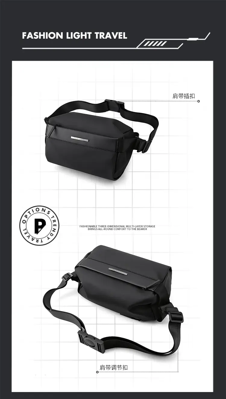 Men's Waterproof Nylon Crossbody Bag Large Capacity — feature 8