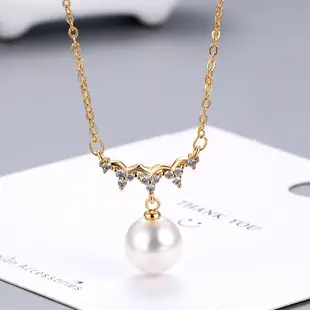 V-Shape Pearl Necklace for Women with Zircon — feature 27