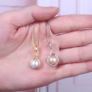 V-Shape Pearl Necklace for Women with Zircon — feature 33