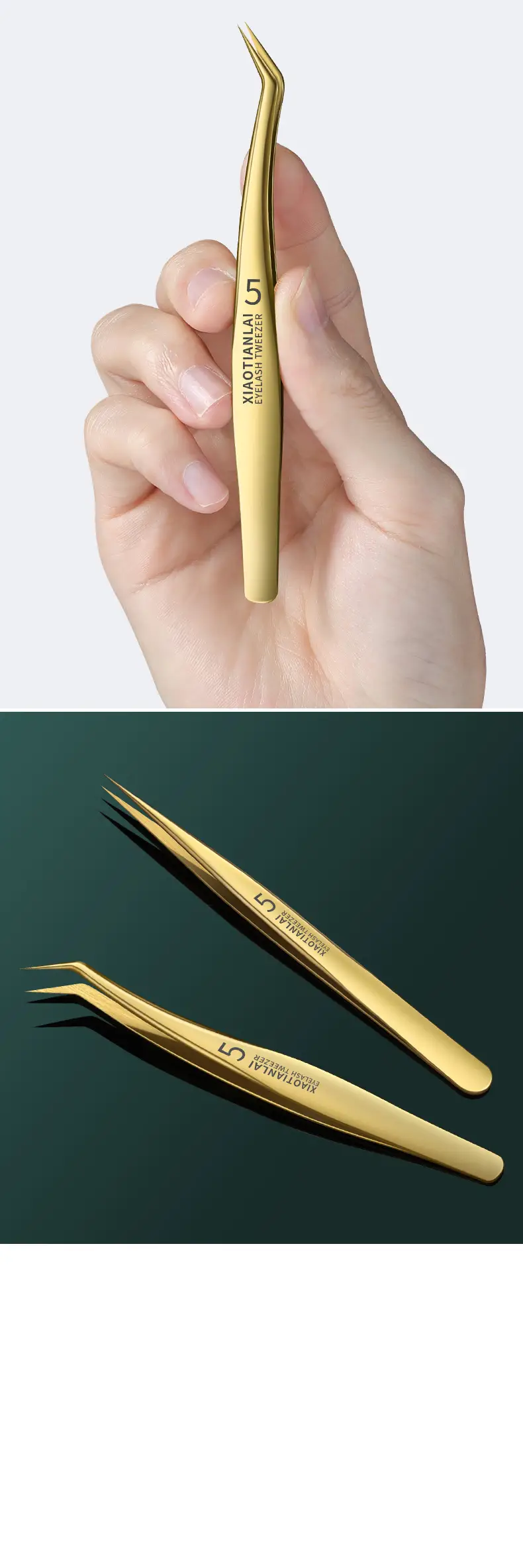 Foreign Trade Eyelash Tweezers Gold Feather Clip — feature 2