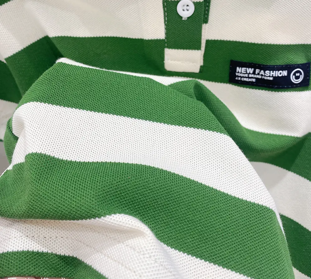 Kids Korean Striped Polo Shirt Brown White — feature 9