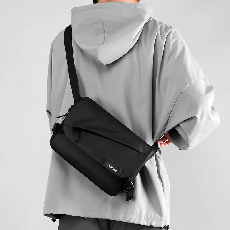Men's Black Crossbody Bag Large Capacity Messenger Style - Image 6