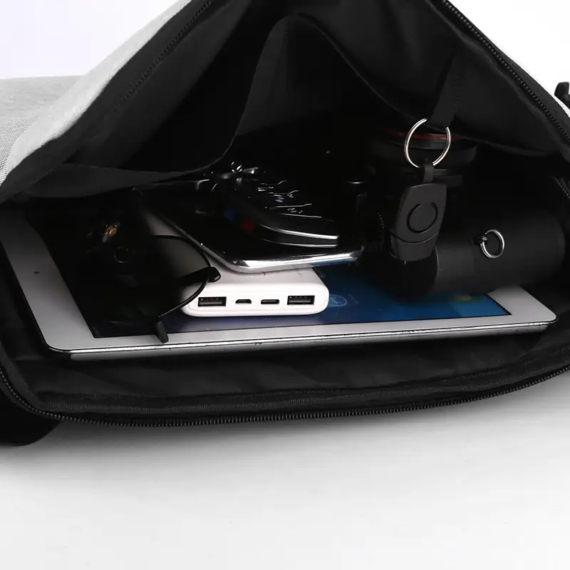 Men's Black Crossbody Bag Large Capacity Messenger Style - Image 8