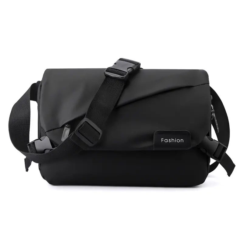 Men's Black Crossbody Bag Large Capacity Messenger Style - Image 2