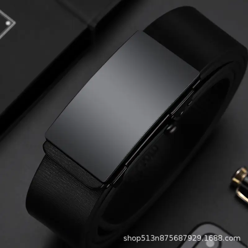 Men's Black Cross-Border Belt Automatic Buckle Business Wear - Image 10