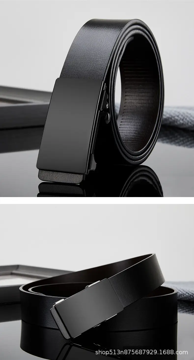 Men's Black Cross-Border Belt Automatic Buckle Business Wear β feature 16