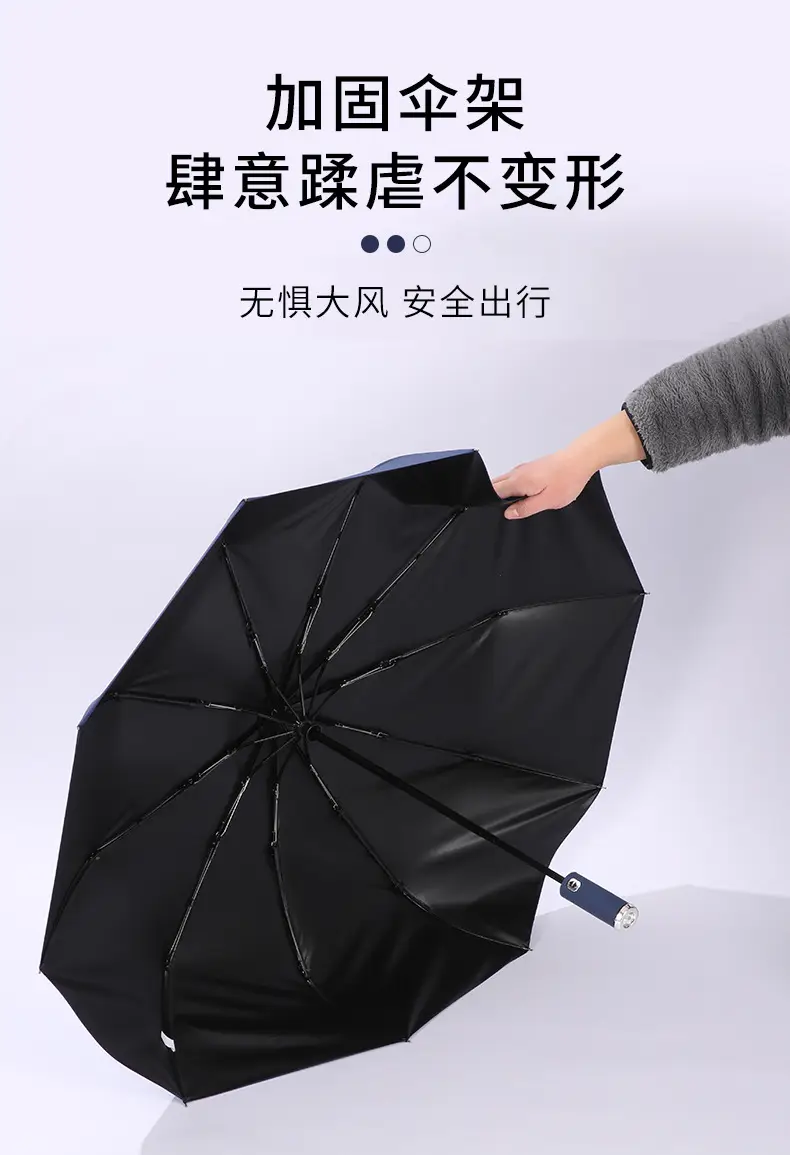 Foldable Rain Umbrella Red 106cm Large — feature 10