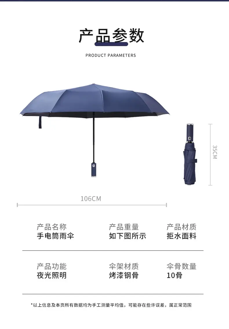 Foldable Rain Umbrella Red 106cm Large — feature 14