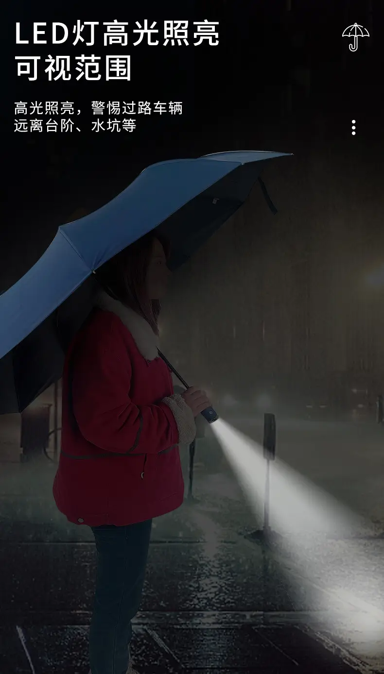 Foldable Rain Umbrella Red 106cm Large — feature 8