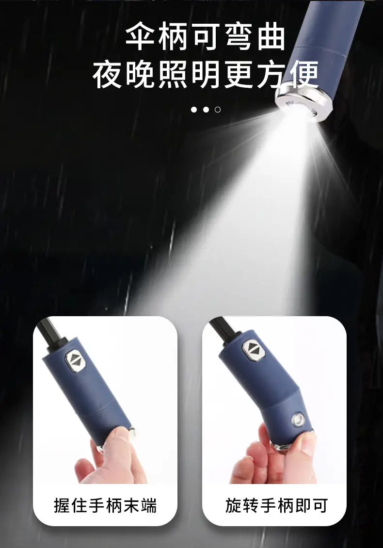 Foldable Rain Umbrella Red 106cm Large — feature 9