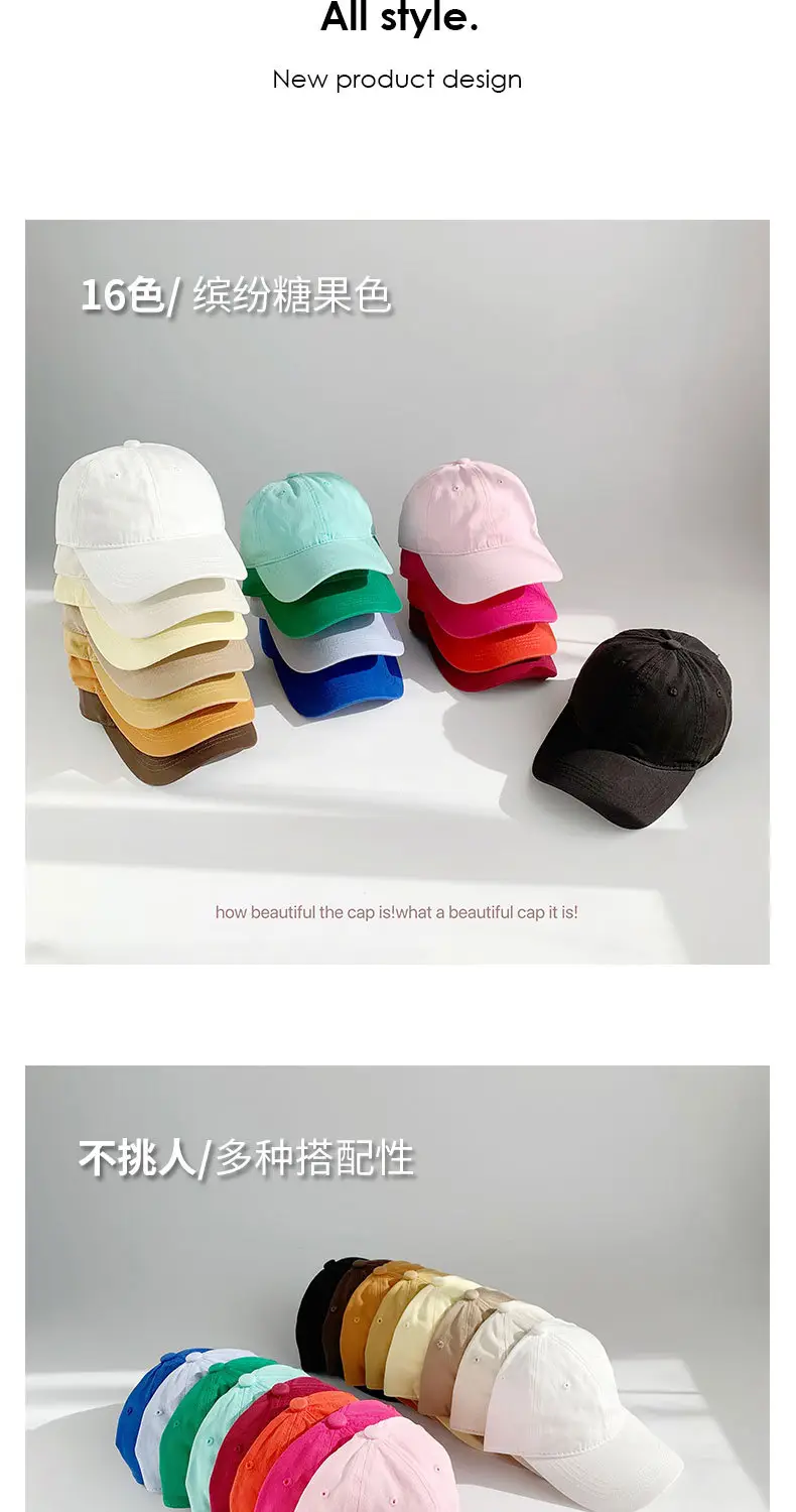 Small Head Circumference Adjustable Baseball Cap Cotton Green Blue — feature 22