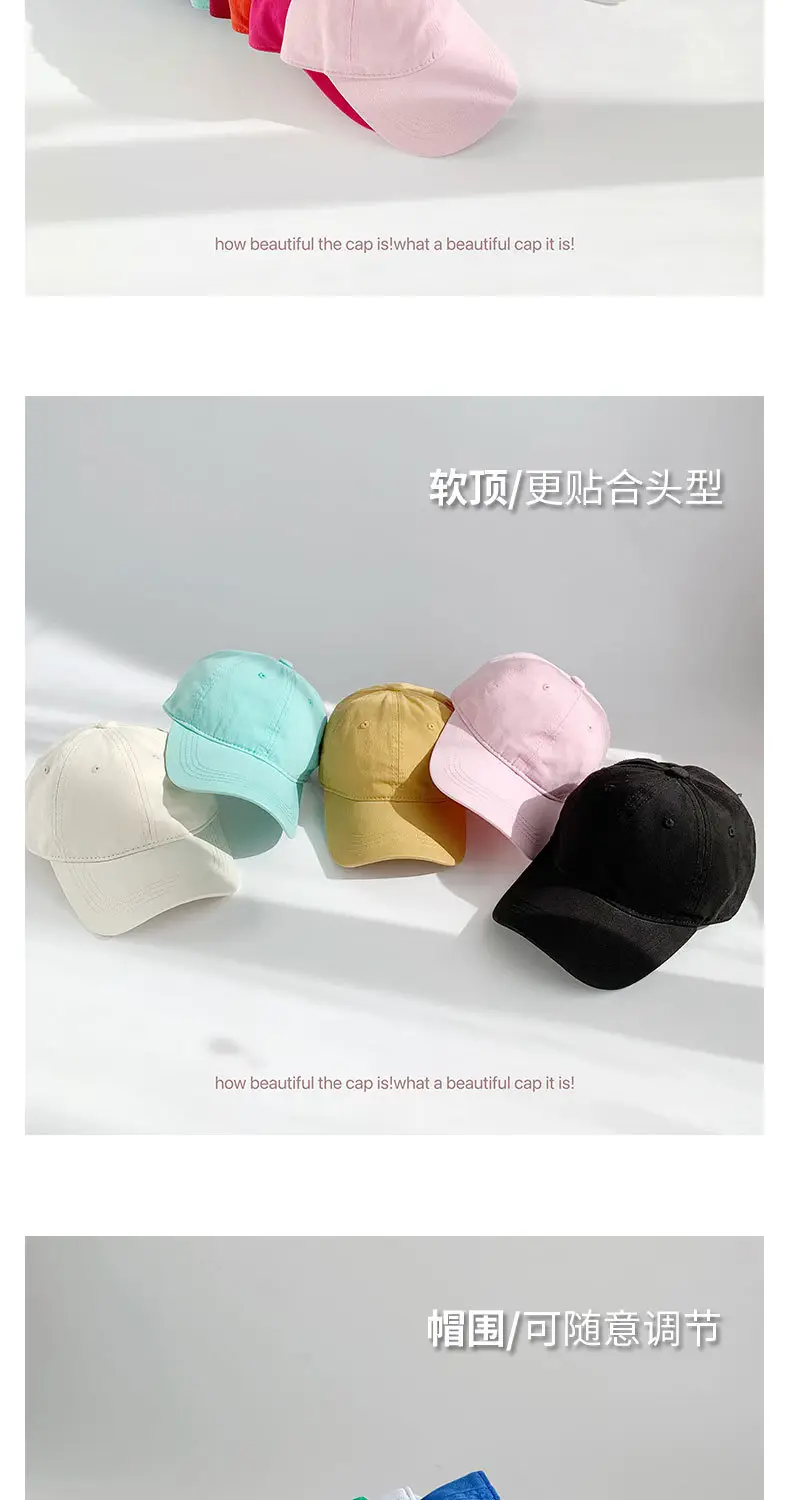 Small Head Circumference Adjustable Baseball Cap Cotton Green Blue — feature 23