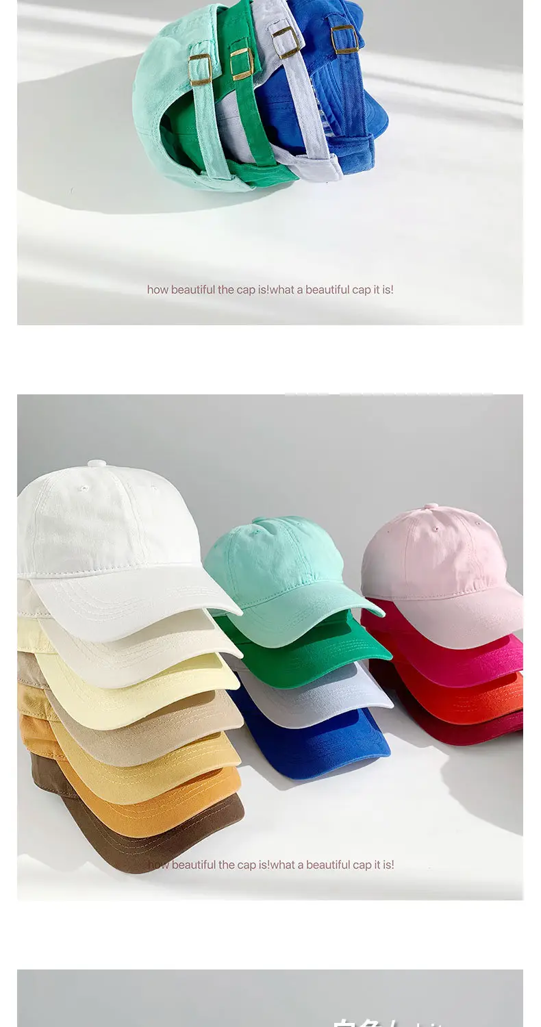 Small Head Circumference Adjustable Baseball Cap Cotton Green Blue — feature 24