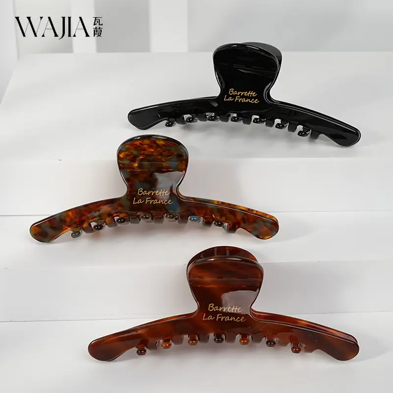 Wajia French High-End Hair Clip Korean France Acetic Acid Shark Clip Half Clip Princess Head Girl — feature 3