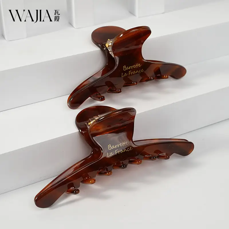 Wajia French High-End Hair Clip Korean France Acetic Acid Shark Clip Half Clip Princess Head Girl — feature 4