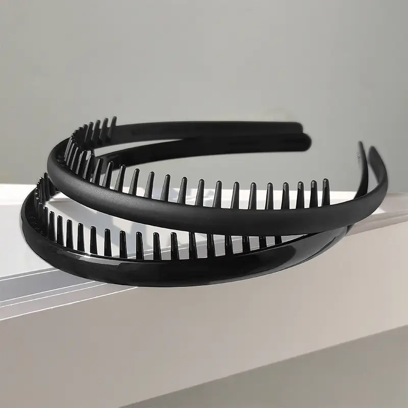 Black Toothed Hair Hoop for Women Summer Makeup Grotto