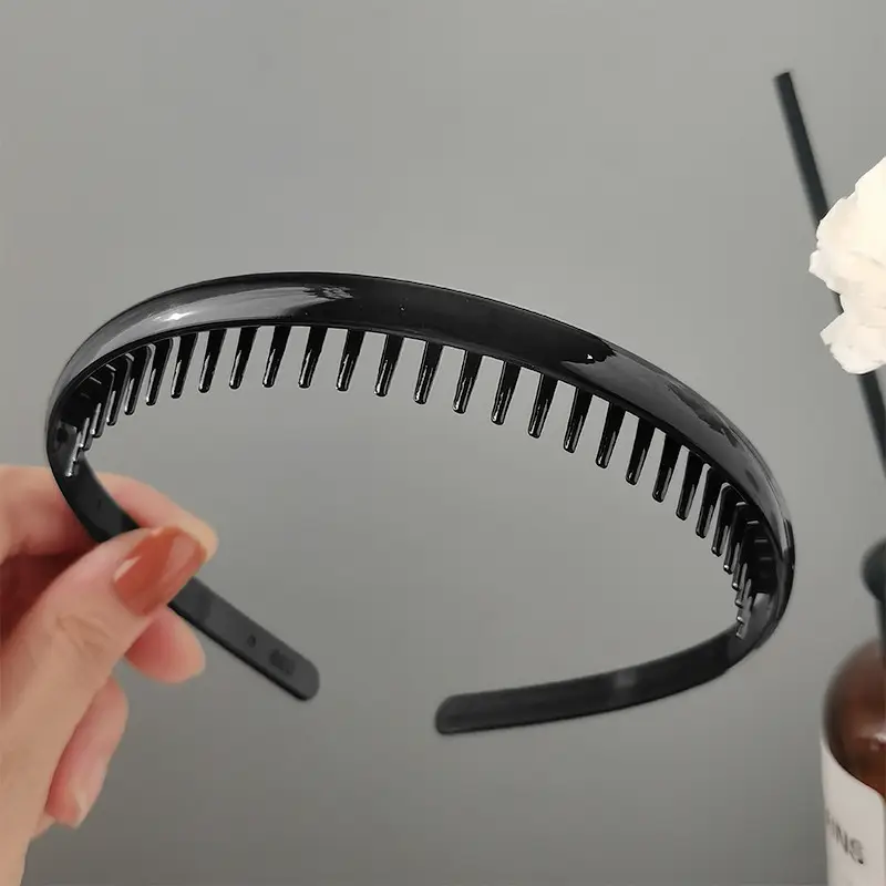 Black Toothed Hair Hoop for Women Summer Makeup Grotto