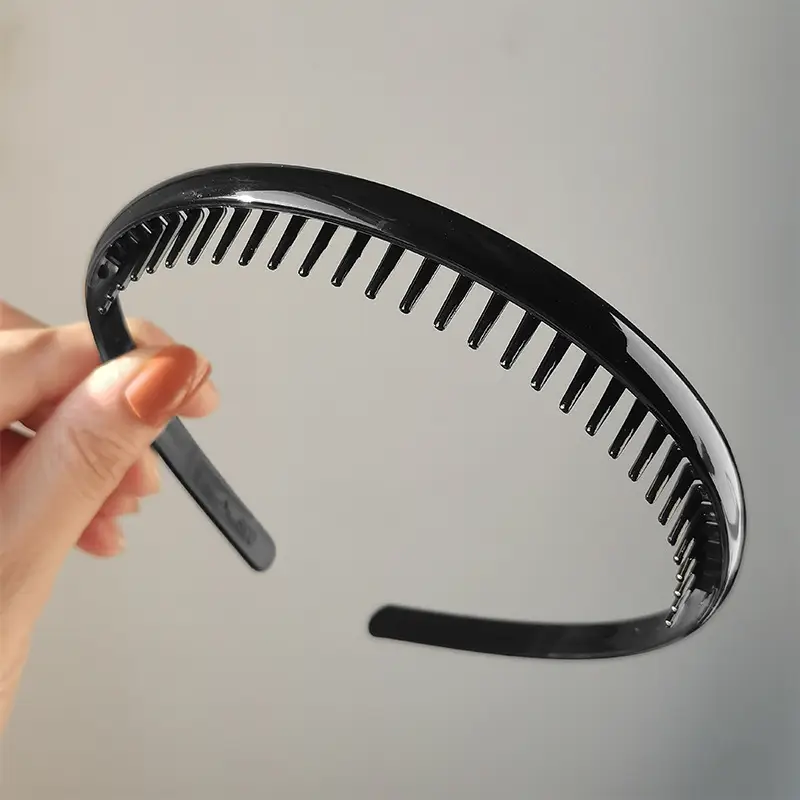 Black Toothed Hair Hoop for Women Summer Makeup Grotto