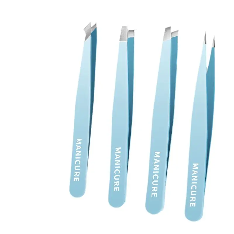 Professional Eyebrow Clip Tweezers Laser Logo Beard Pulling Pliers - Image 17