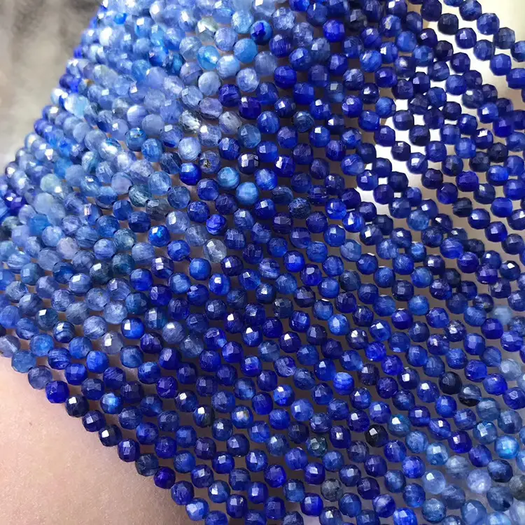 Blue Crystal Scattered Beads Necklace with Semi-Finished Chain - Image 3