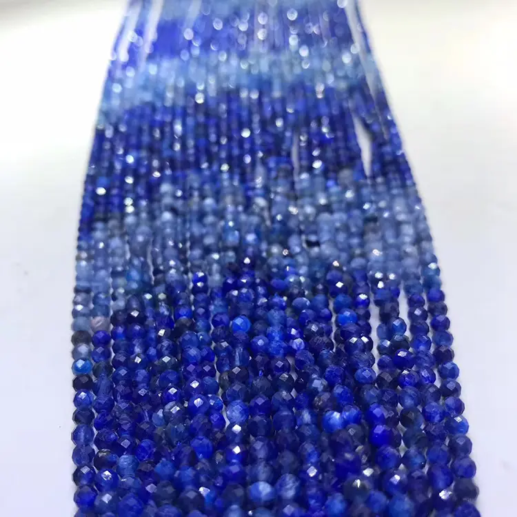 Blue Crystal Scattered Beads Necklace with Semi-Finished Chain - Image 5