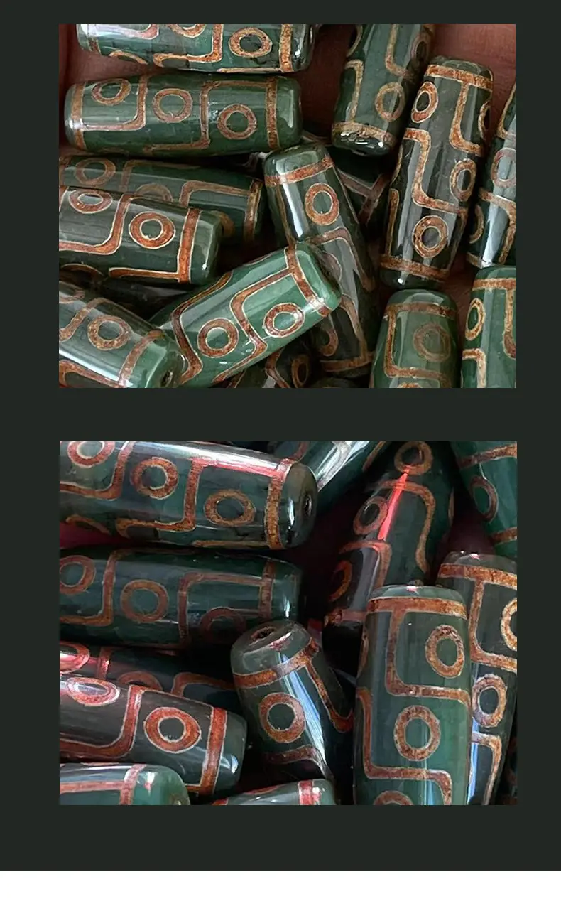 Xizang Natural Green Chalcedony Agate Beads 30mm High Gloss — feature 8