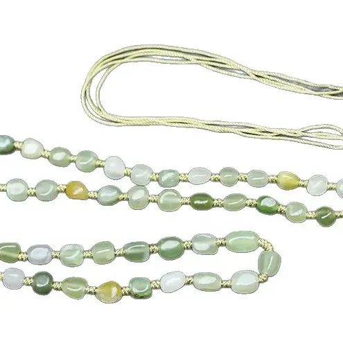 Men's Green Jade Pendant Necklace with White Pearl - Image 5