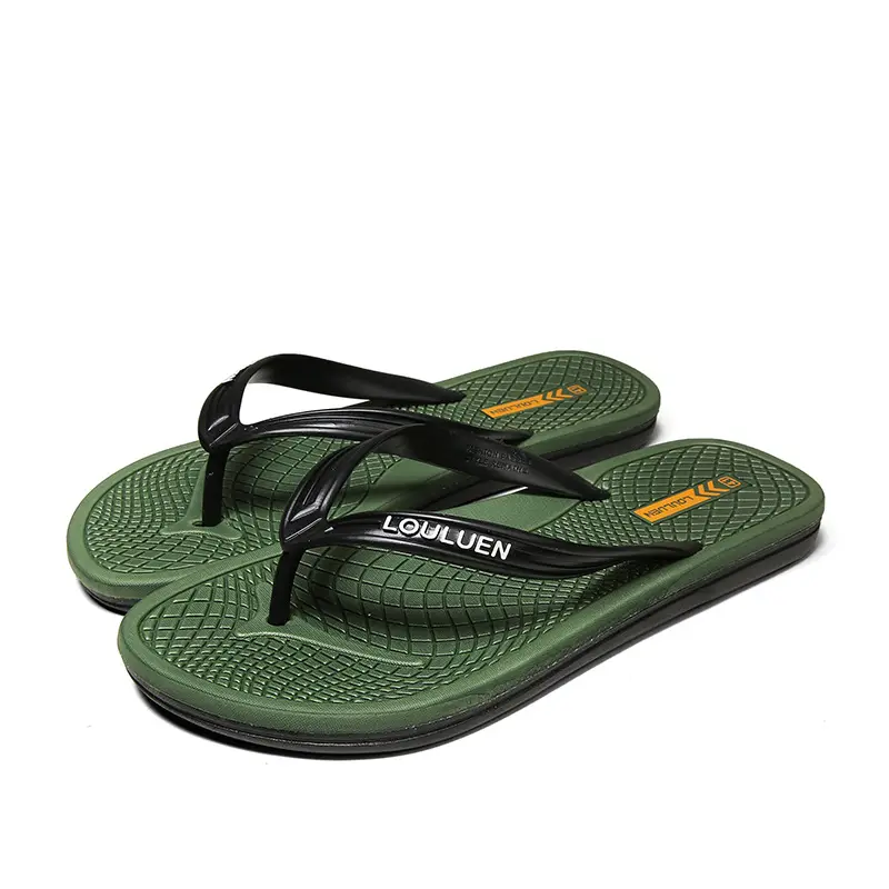 2022 Red Korean Style Men's Beach Flip Flops