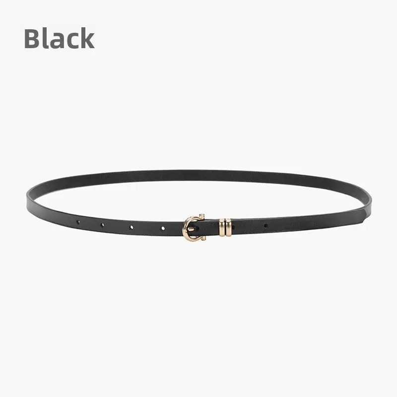 Women's tan leather belt with gold buckle