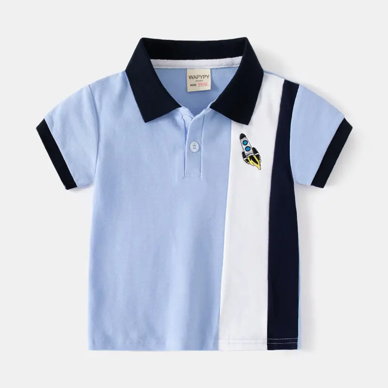 Children's Boys Polo T-Shirt Yellow Blue White 2025 - Image 4