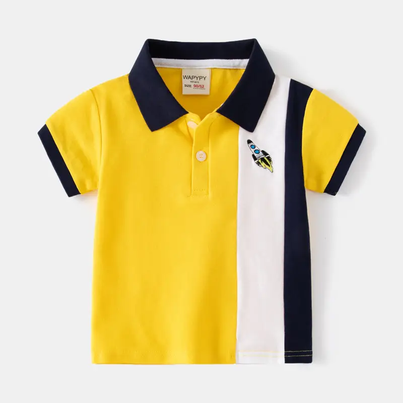 Children's Boys Polo T-Shirt Yellow Blue White 2025 - Image 6