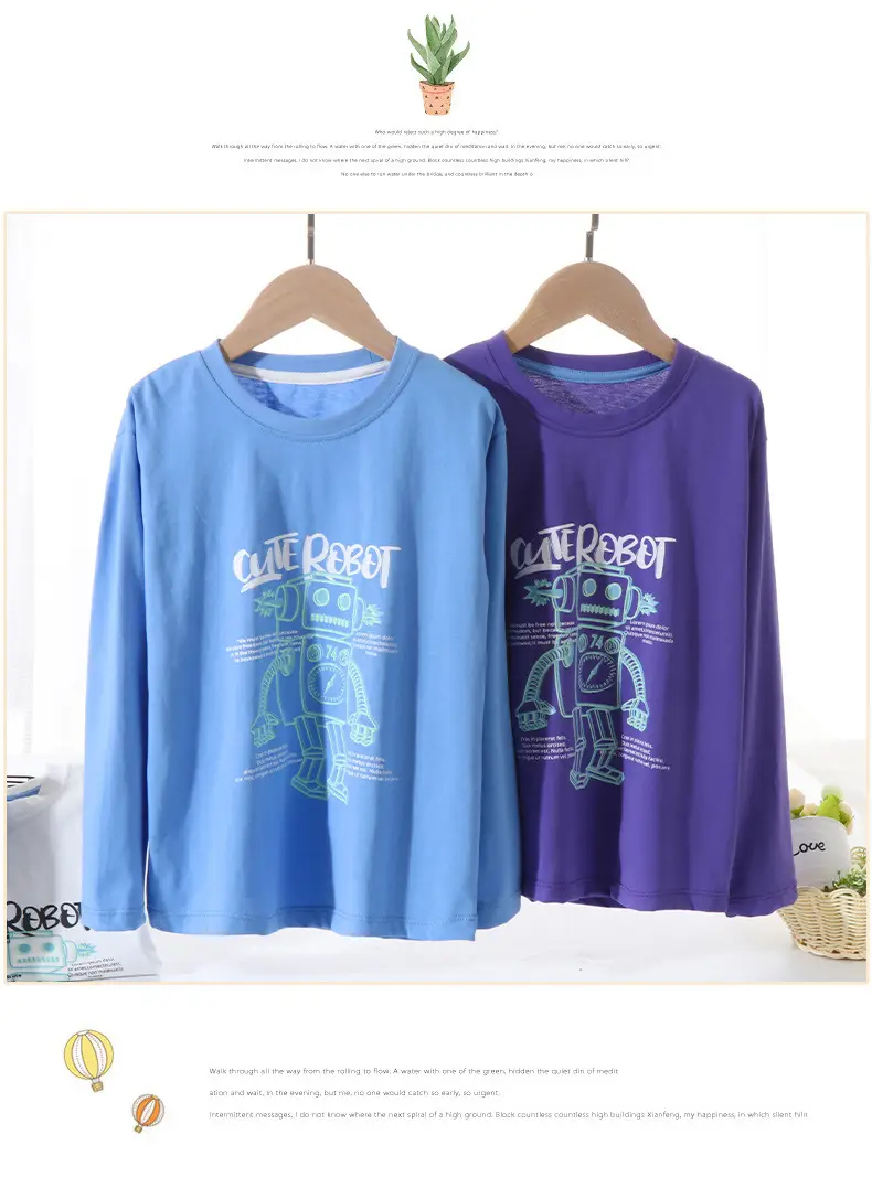 Blue Cute Resort Boys Long Sleeve T-Shirt — feature 18