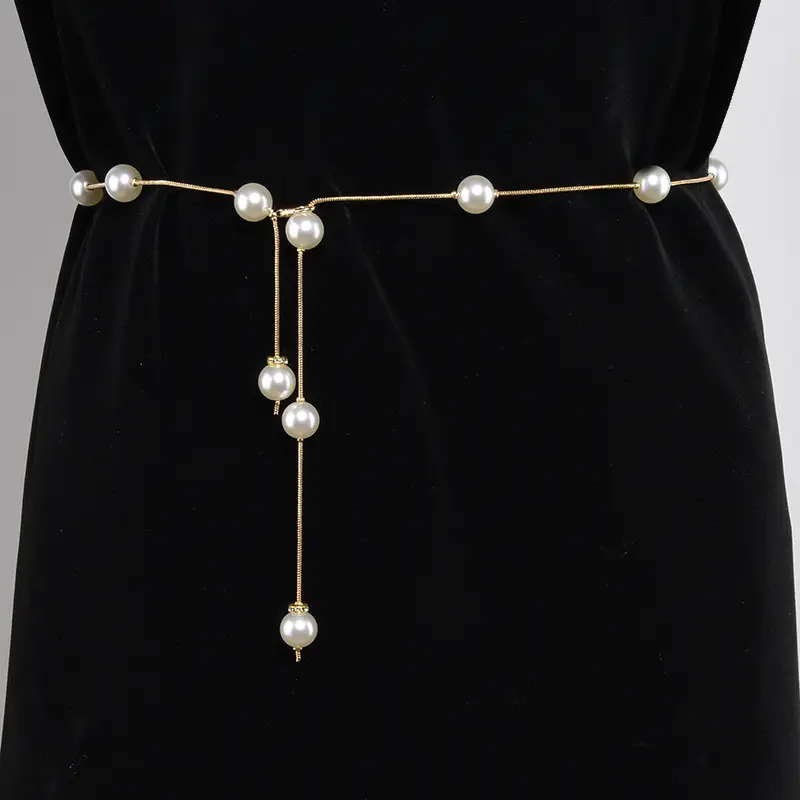 Pearl Waist Chain Women Korean Style Thin Belt Decorative - Image 4