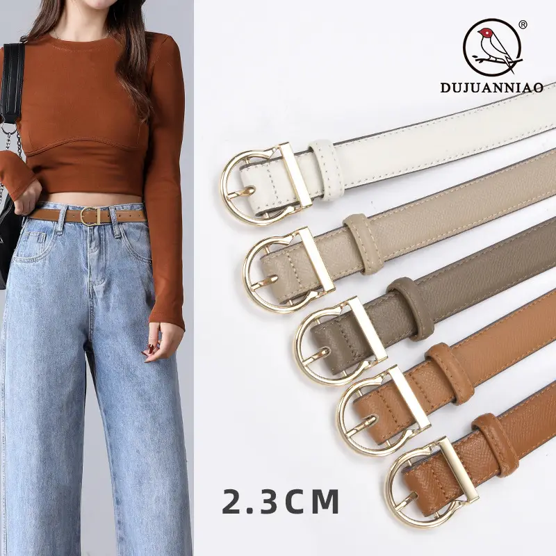 Blue Leather Belt for Women 2.8CM B款 - Image 4