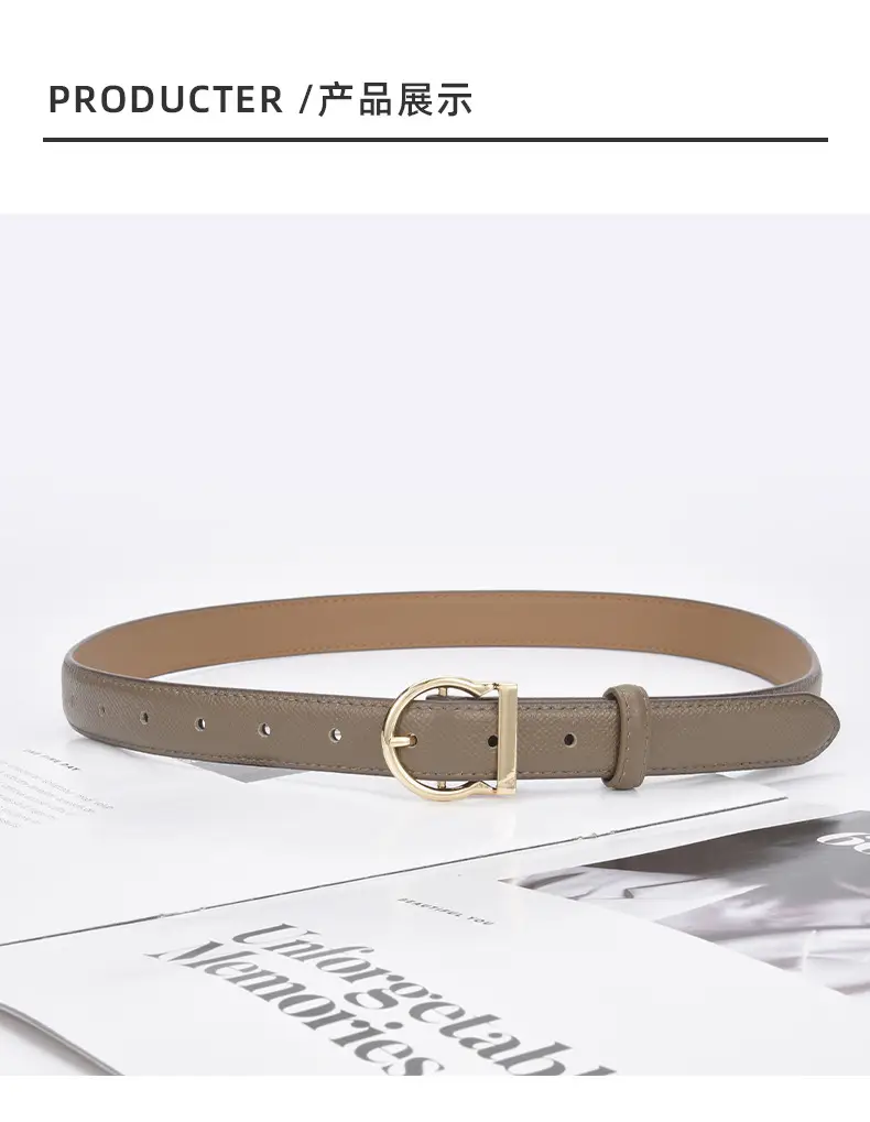 Blue Leather Belt for Women 2.8CM B款 — feature 22